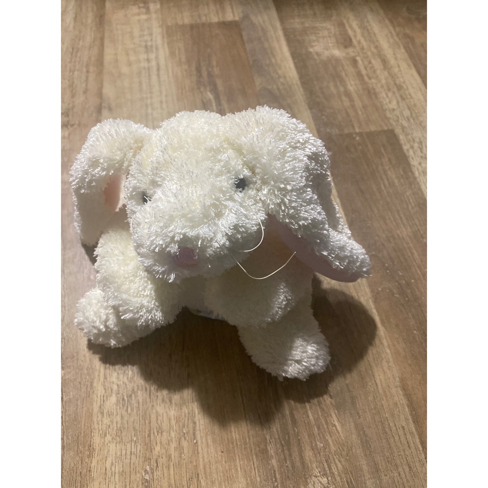 Wishpets Plum Pudding White Bunny Rabbit Bean Plush Floppy Stuffed Animal 2001